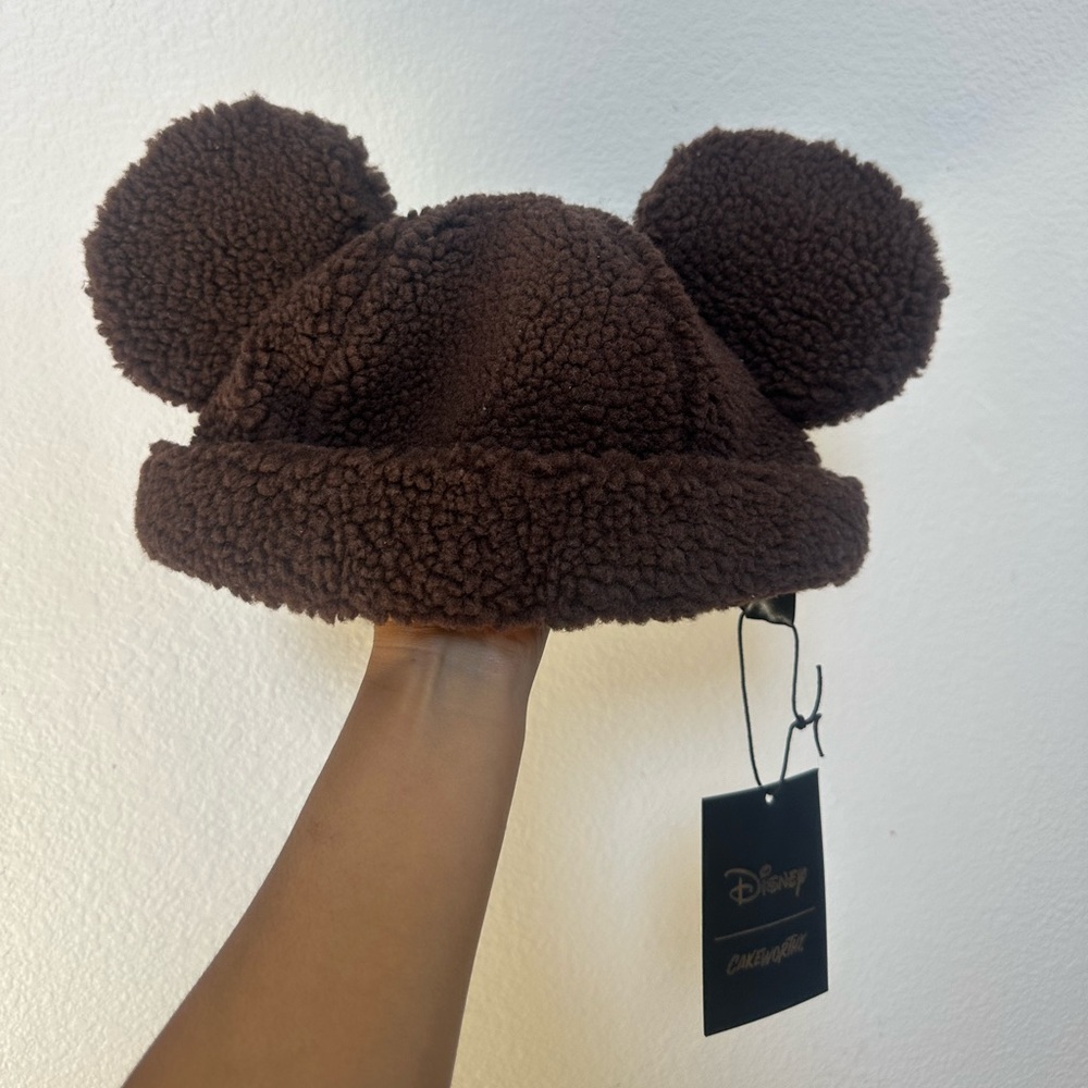 Disney Brown Sherpa hat with Mickey ears